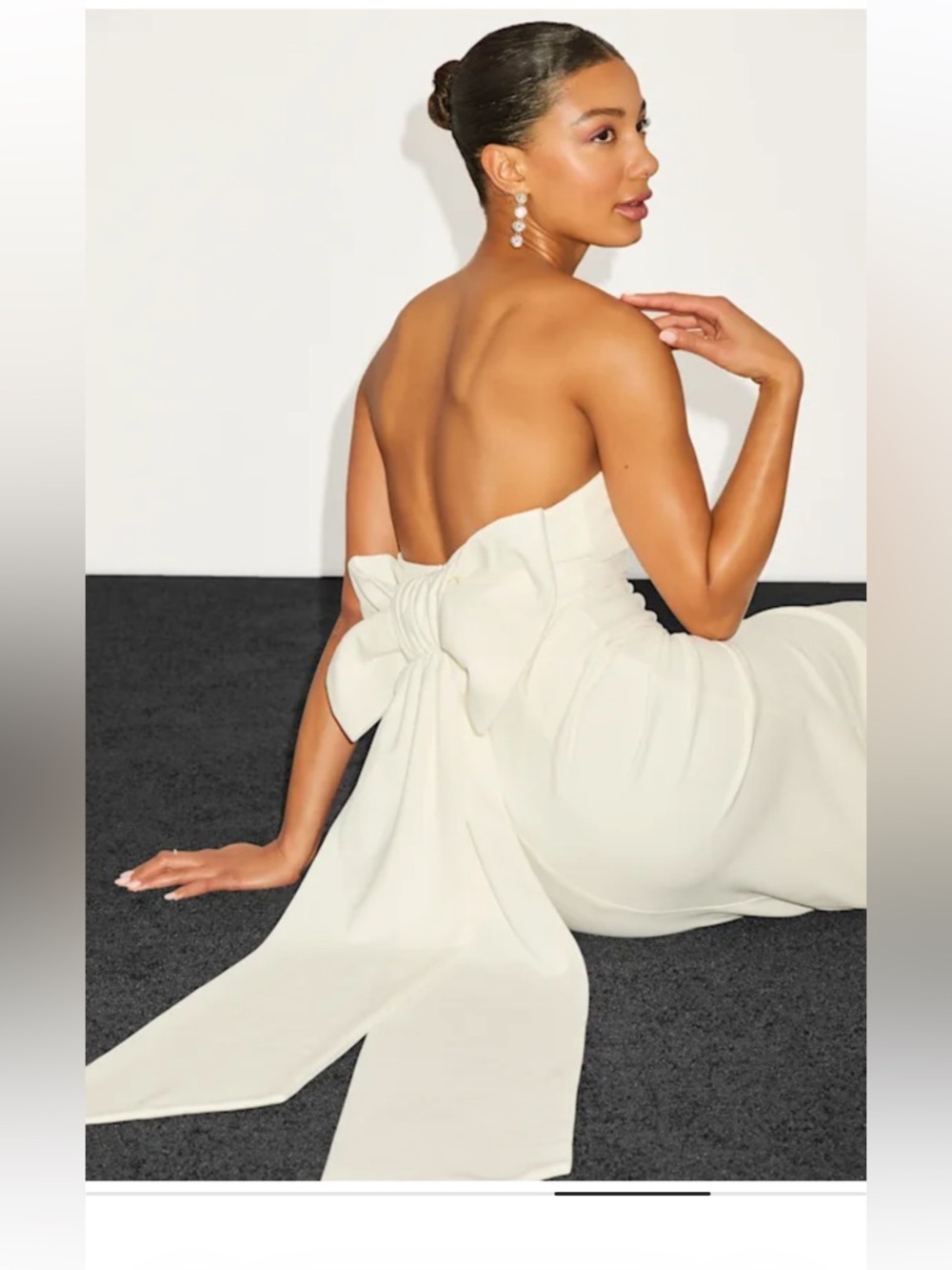 NWT Lulus Fabulous Phenomenon White Strapless Bow Midi Dress - Picture 5 of 15